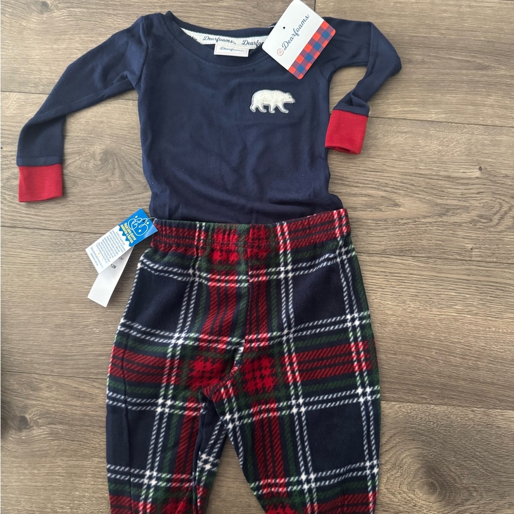 Hatley Navy and Red Plaid Kids Pajama Set